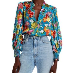 Alice & Olivia Sheila Blouson Sleeve Top